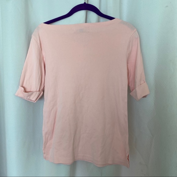 Karen Scott Baby Pink Boatneck Tee - Picture 4 of 5